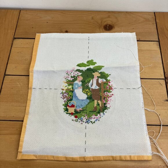 Orchard Rendezvous Completed Cross Stitch Hand Embroidery Creative Circle 1934 - Picture 2 of 4